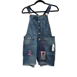 Vigoss Girls Denim Shortalls Size L Regular Rise Super Stretch Blue